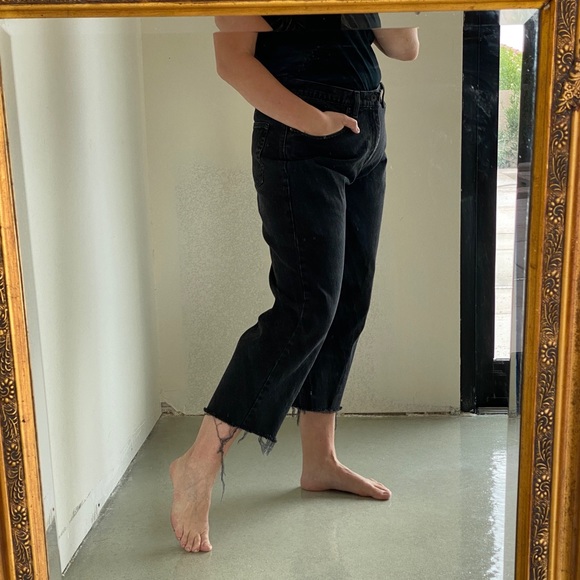 RALPH LAUREN black cropped fray hem jeans size 10 - Picture 9 of 16